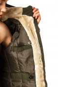 Оптом Куртка парка демисезонная женская хаки цвета 17099Kh в Уфе, фото 4