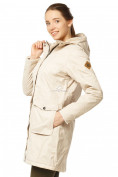 Оптом Куртка парка демисезонная женская ПИСК сезона бежевого цвета 17099B, фото 5