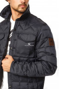 Оптом Куртка мужская стеганная темно-синего цвета 1743TS в Сочи, фото 7