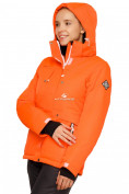 Оптом Куртка горнолыжная женская оранжевого цвета 1770О в Новосибирске, фото 4
