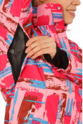 Оптом Куртка горнолыжная женская розового цвета 1801R, фото 5