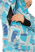 Оптом Куртка горнолыжная женская голубого цвета 1801Gl, фото 4