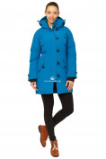 Оптом Куртка парка зимняя женская синего цвета 1802S в Самаре