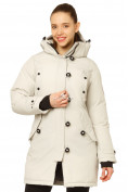 Оптом Куртка парка зимняя женская бежевого цвета 1802B, фото 2