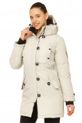 Оптом Куртка парка зимняя женская бежевого цвета 1802B, фото 3