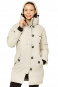 Оптом Куртка парка зимняя женская бежевого цвета 1802B, фото 6