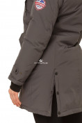 Оптом Куртка парка зимняя женская темно-серого цвета 1802TC, фото 5