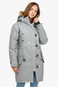 Оптом Куртка парка зимняя женская светло-серого цвета 1805SS в Самаре, фото 2