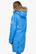 Оптом Куртка парка зимняя женская синего цвета 1805S в Омске, фото 5
