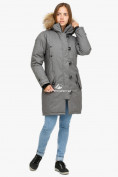Оптом Куртка парка зимняя женская серого цвета 1805Sr в Уфе