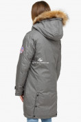 Оптом Куртка парка зимняя женская серого цвета 1805Sr, фото 4