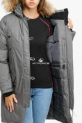 Оптом Куртка парка зимняя женская серого цвета 1805Sr, фото 6