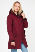 Оптом Куртка парка зимняя женская бордового цвета 1806Bo