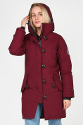 Оптом Куртка парка зимняя женская бордового цвета 1806Bo в Перми, фото 7