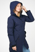 Оптом Куртка парка зимняя женская темно-синего цвета 1806TS в Перми, фото 4