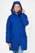 Оптом Куртка парка зимняя женская синего цвета 1806S в Перми, фото 7