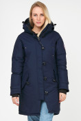 Оптом Куртка парка зимняя женская темно-синего цвета 1806TS, фото 7