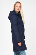 Оптом Куртка парка зимняя женская темно-синего цвета 1806TS в Казани, фото 8