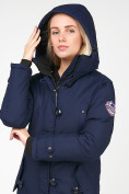 Оптом Куртка парка зимняя женская темно-синего цвета 1806TS в Самаре