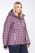 Оптом Куртка горнолыжная женская большого размера малинового цвета 18112M в Казани, фото 4