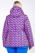 Оптом Куртка горнолыжная женская большого размера фиолетового цвета 18112F в Санкт-Петербурге, фото 4