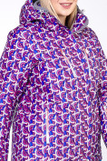 Оптом Куртка горнолыжная женская большого размера фиолетового цвета 18112F в Волгоградке, фото 7