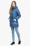 Оптом Куртка парка зимняя женская голубого цвета 18113Gl в Нижнем Новгороде