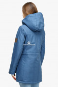 Оптом Куртка парка зимняя женская голубого цвета 18113Gl в Воронеже, фото 4