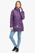 Оптом Куртка парка зимняя женская фиолетового цвета 18113F в Екатеринбурге
