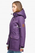 Оптом Куртка парка зимняя женская фиолетового цвета 18113F в Уфе, фото 3