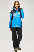 Оптом Женский зимний горнолыжный костюм синего цвета 01856S в Перми