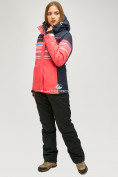Оптом Женская зимняя горнолыжная куртка розового цвета 1856R в Перми, фото 7