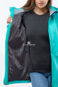Оптом Ветровка softshell женская бирюзового цвета 18125Br в Самаре, фото 5