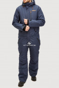 Оптом Комбинезон горнолыжный мужской темно-синего цвета 18126TS в Сочи