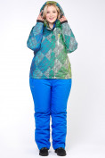 Оптом Куртка горнолыжная женская большого размера салатового цвета 1830-2Sl в  Красноярске, фото 4