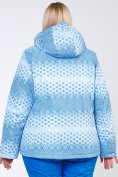 Оптом Куртка горнолыжная женская большого размера голубого цвета 1830Gl в  Красноярске, фото 4