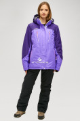 Оптом Женский зимний горнолыжный костюм большого размера фиолетового цвета 01850F в Екатеринбурге