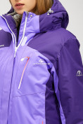 Оптом Женская зимняя горнолыжная куртка большого размера фиолетового цвета 1850F в Новосибирске, фото 5