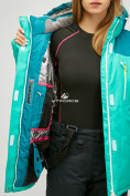 Оптом Женский зимний горнолыжный костюм большого размера зеленого цвета 01850Z в Перми, фото 8