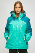 Оптом Женский зимний горнолыжный костюм большого размера зеленого цвета 01850Z, фото 2