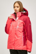 Оптом Женская зимняя горнолыжная куртка большого размера розового цвета 1850R в Новосибирске, фото 3