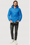 Оптом Куртка мужская стеганная голубого цвета 1852G
