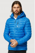 Оптом Куртка мужская стеганная голубого цвета 1852G, фото 2