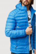 Оптом Куртка мужская стеганная голубого цвета 1852G, фото 7
