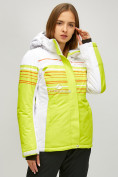 Оптом Женская зимняя горнолыжная куртка салатового цвета 1856Sl в Челябинске