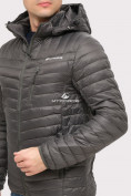 Оптом Куртка мужская стеганная темно-серый цвета 1858TC в Перми, фото 6
