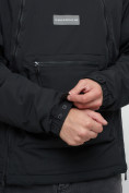 Оптом Куртка-анорак  спортивная мужская черного цвета 1887Ch в Екатеринбурге, фото 12