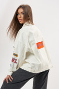 Оптом Джинсовая куртка женская оверсайз белого цвета 188Bl в Екатеринбурге, фото 10