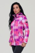 Оптом Парка женская осенняя весенняя softshellрозового цвета 1923R