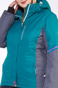 Оптом Куртка горнолыжная женская большого размера зеленого цвета 1934Z, фото 5